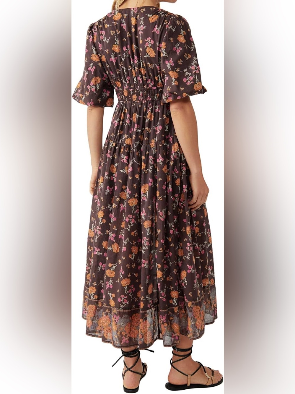 Free People Lysette brown boho floral maxi dress - Picture 14 of 15